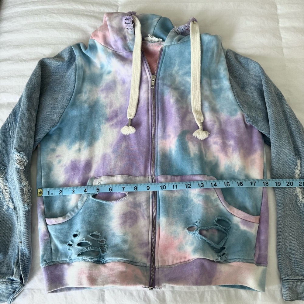 Dance & Marvel Pastel Tie-Dye Denim Hoodie - Picture 8 of 9